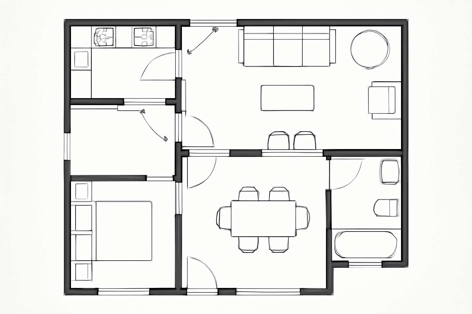 sliding doors in plan