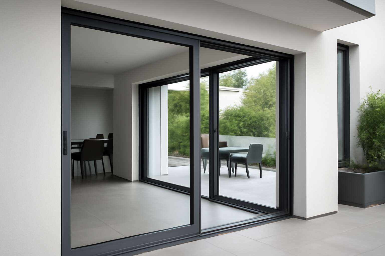 sliding door at builders