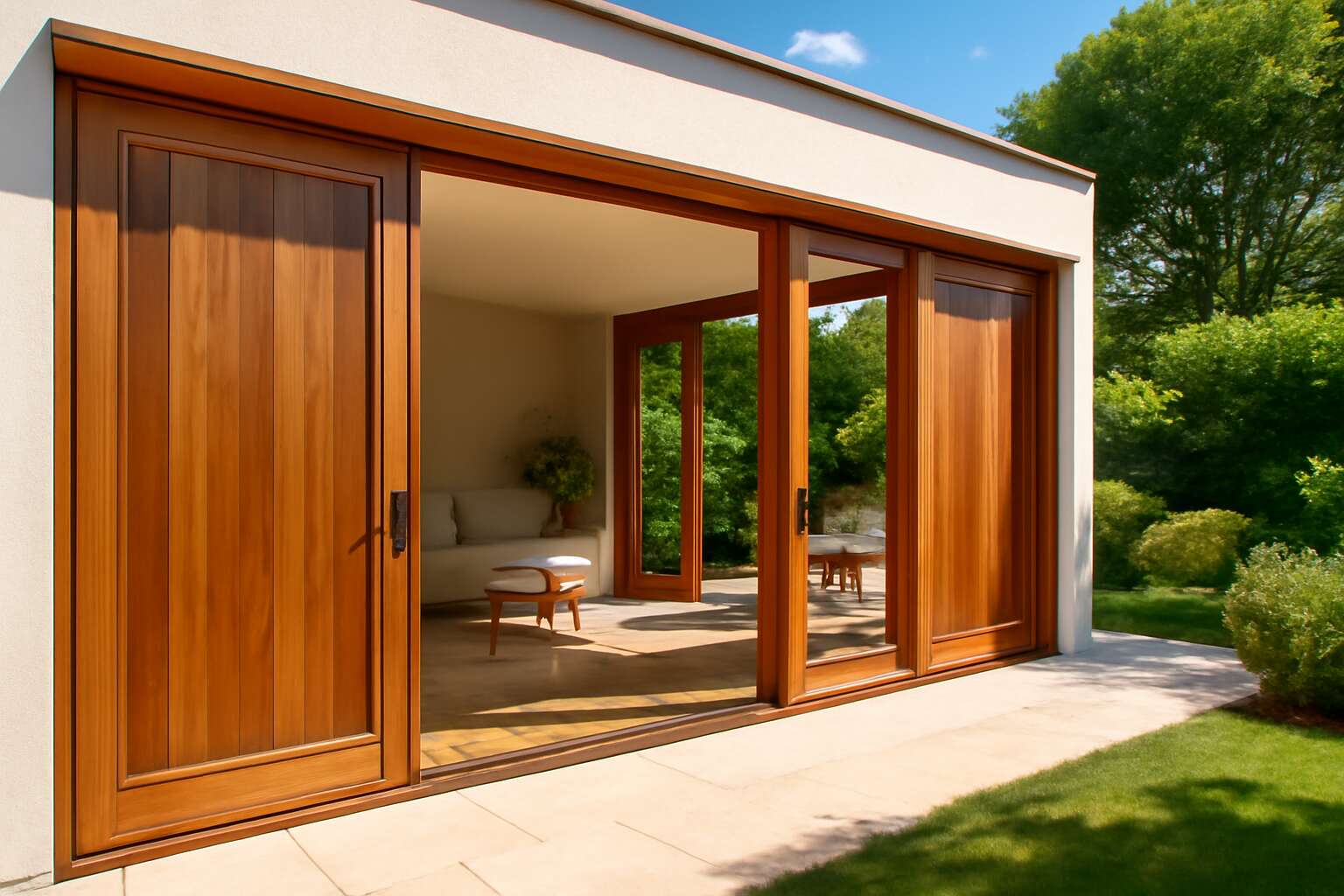 wooden sliding doors exterior