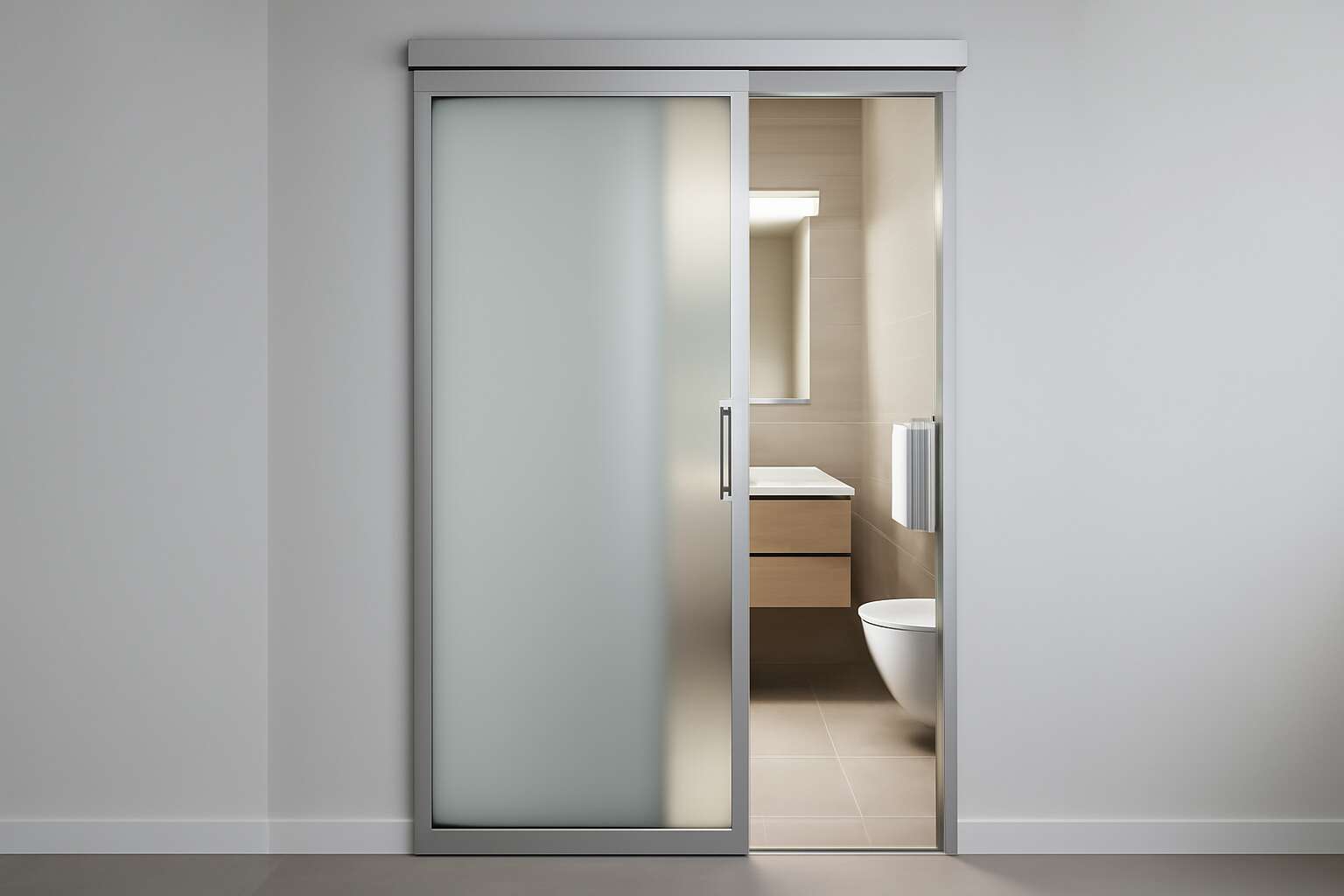 sliding door to bathroom