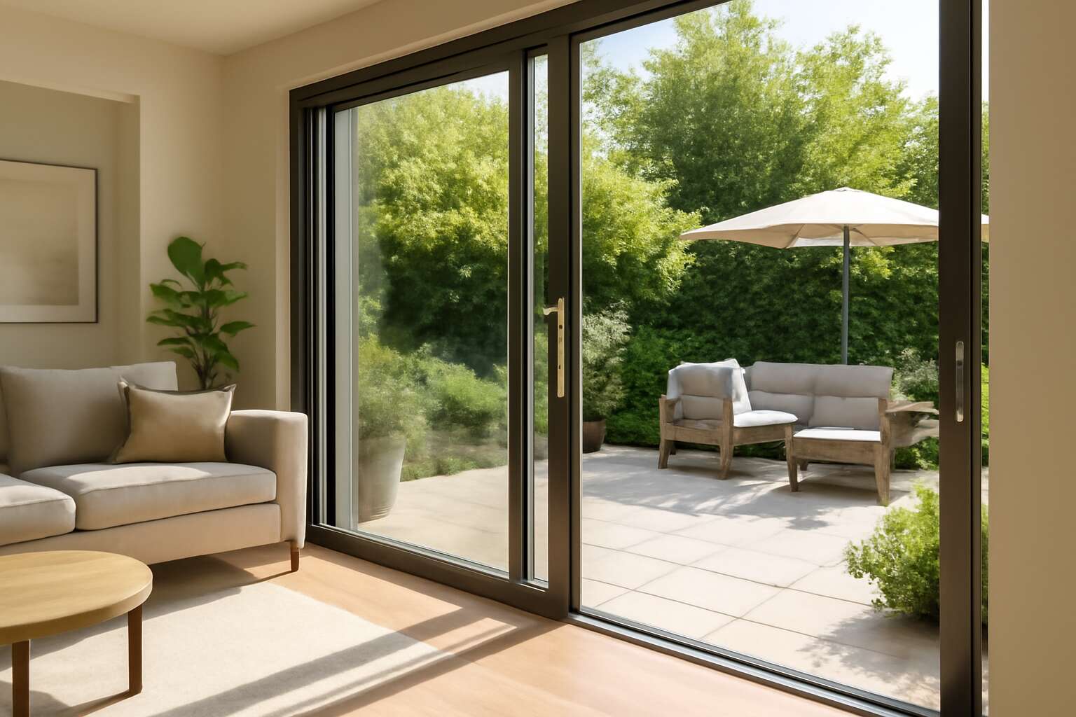 sliding door with lock